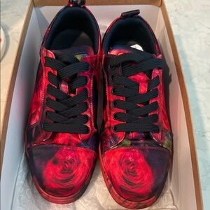Christian Louboutin Red and Black Sneakers